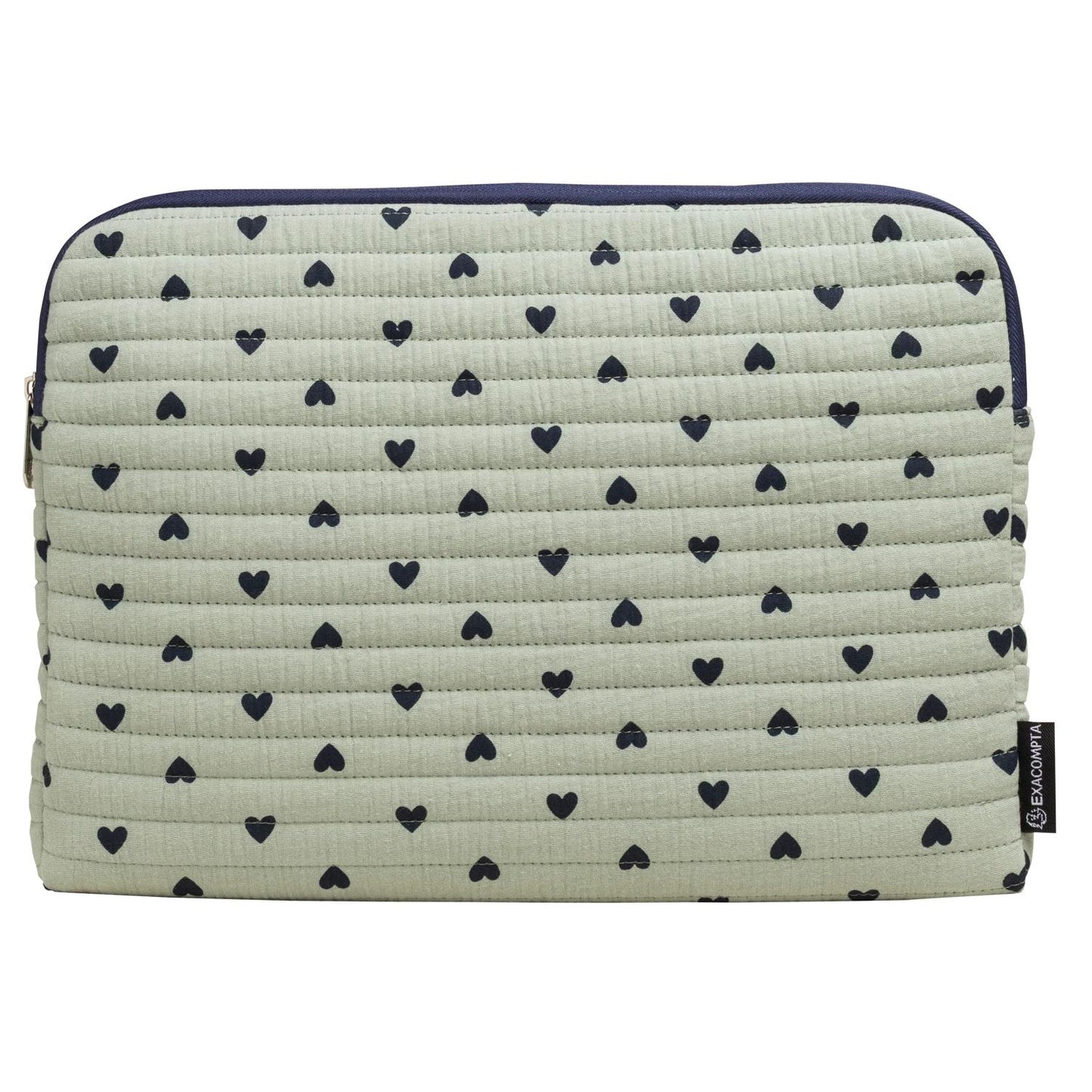 LAPTOP SLEEVE 13-14" GRØN M. HJERTER