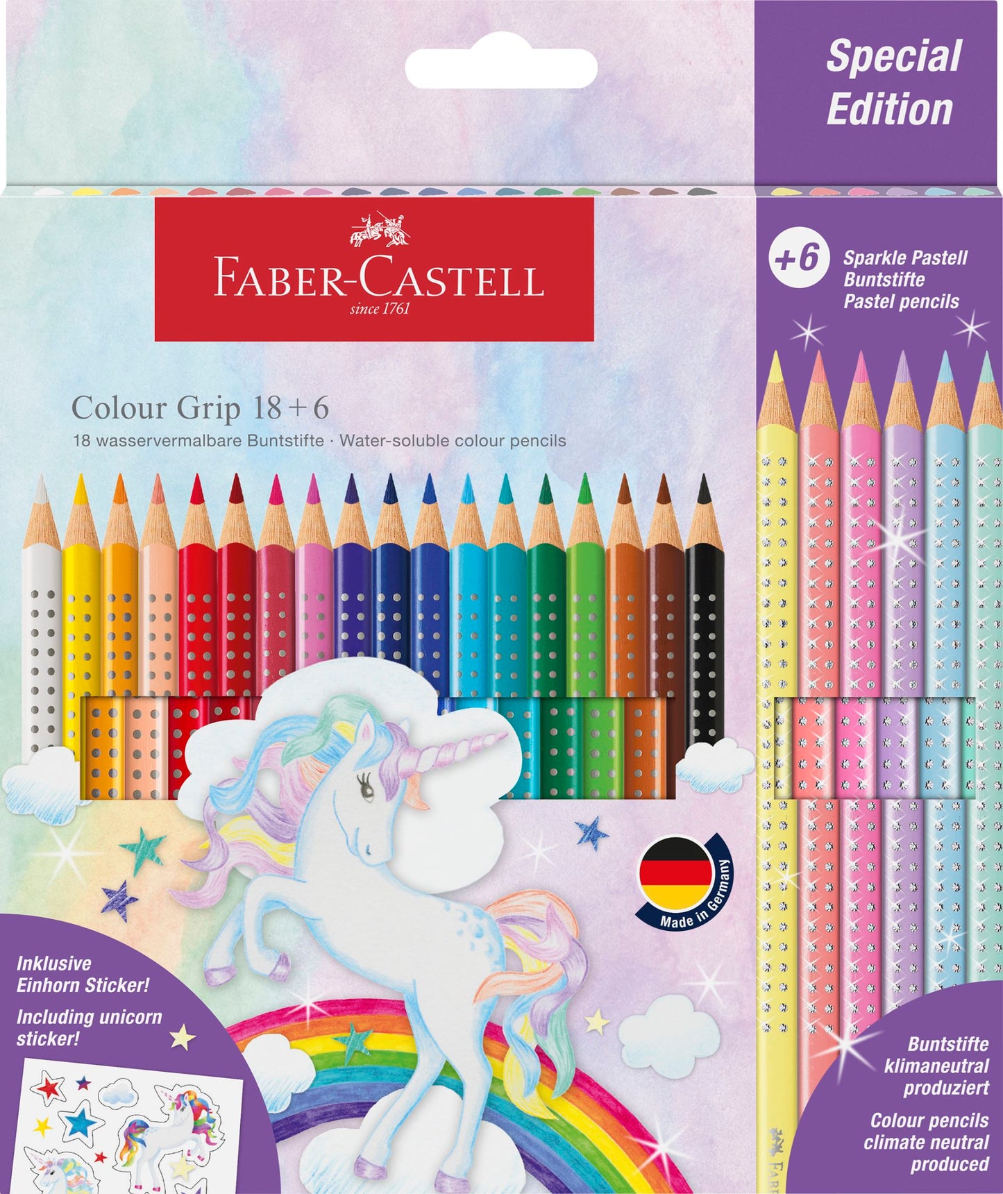 FABER CASTELL GRIP UNICORN 18+6 SPARKLE
