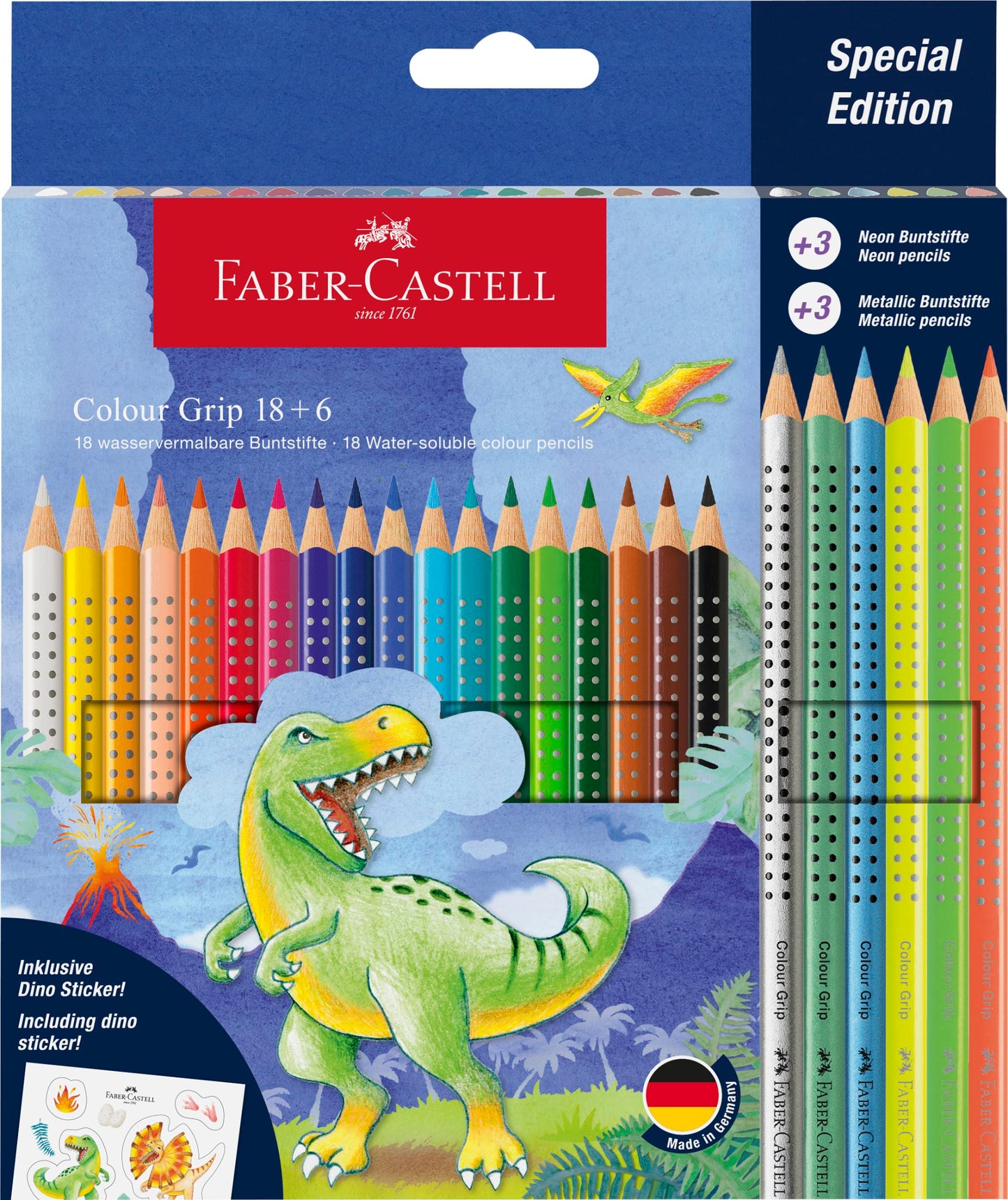 FABER CASTELL GRIP 2001 AKVAREL DINO 18+6
