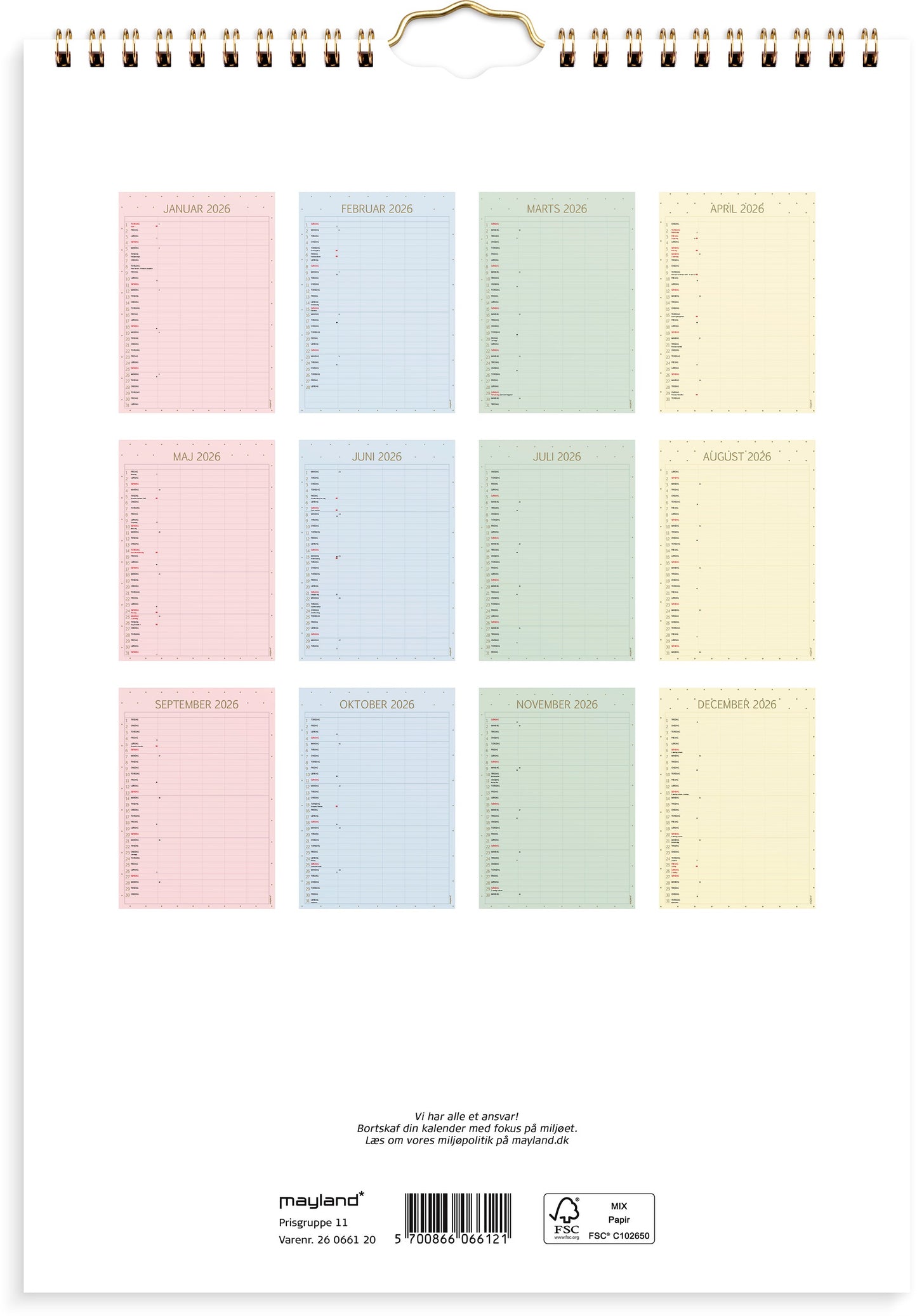 FAMILIEKALENDER COLOR LILLE 2026