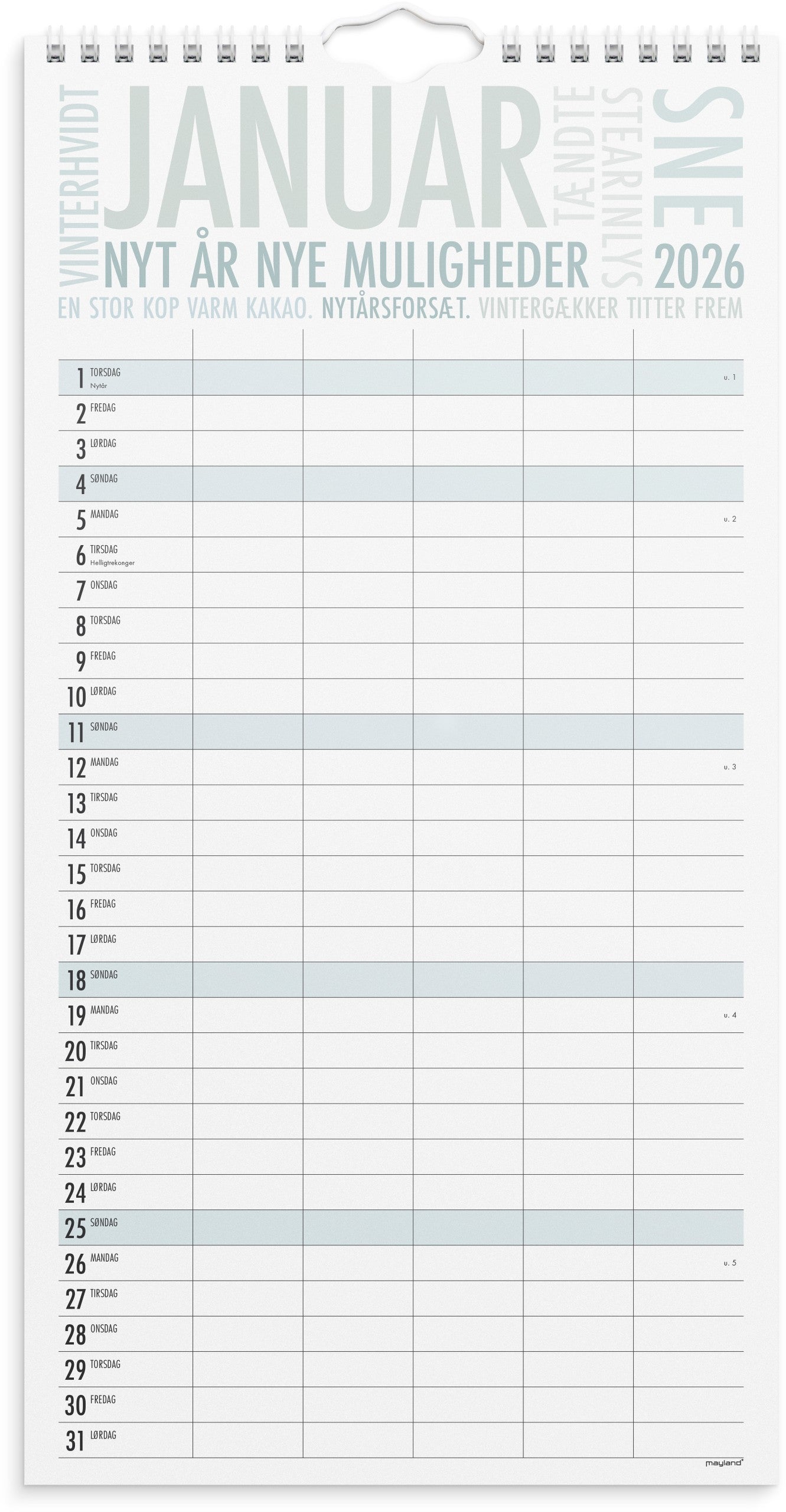 FAMILIEKALENDER TRENDART 2026