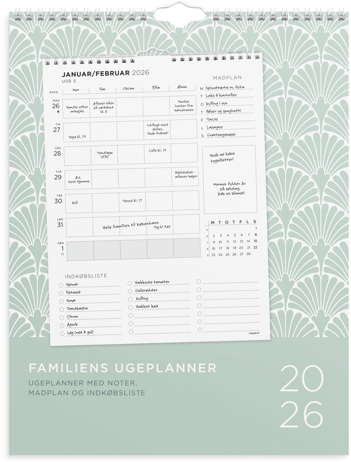 FAMILIEKALENDER UGEPLAN M. LISTER 2026