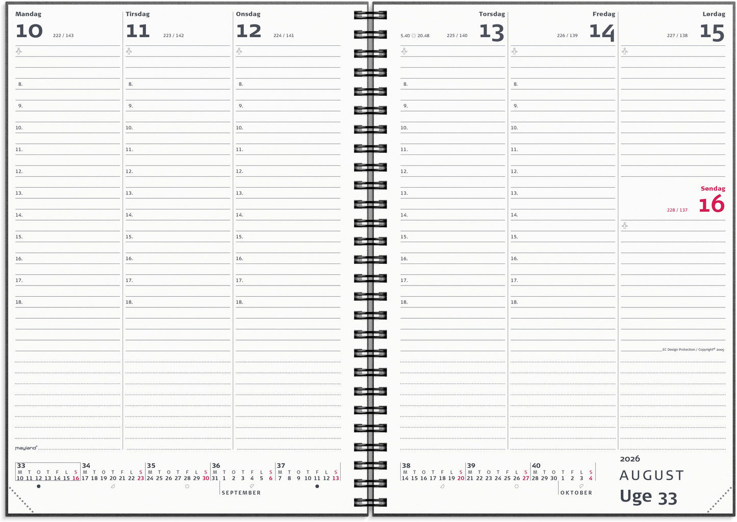 A5 UGEKALENDER HØJFORMAT GENB KARTON 2026