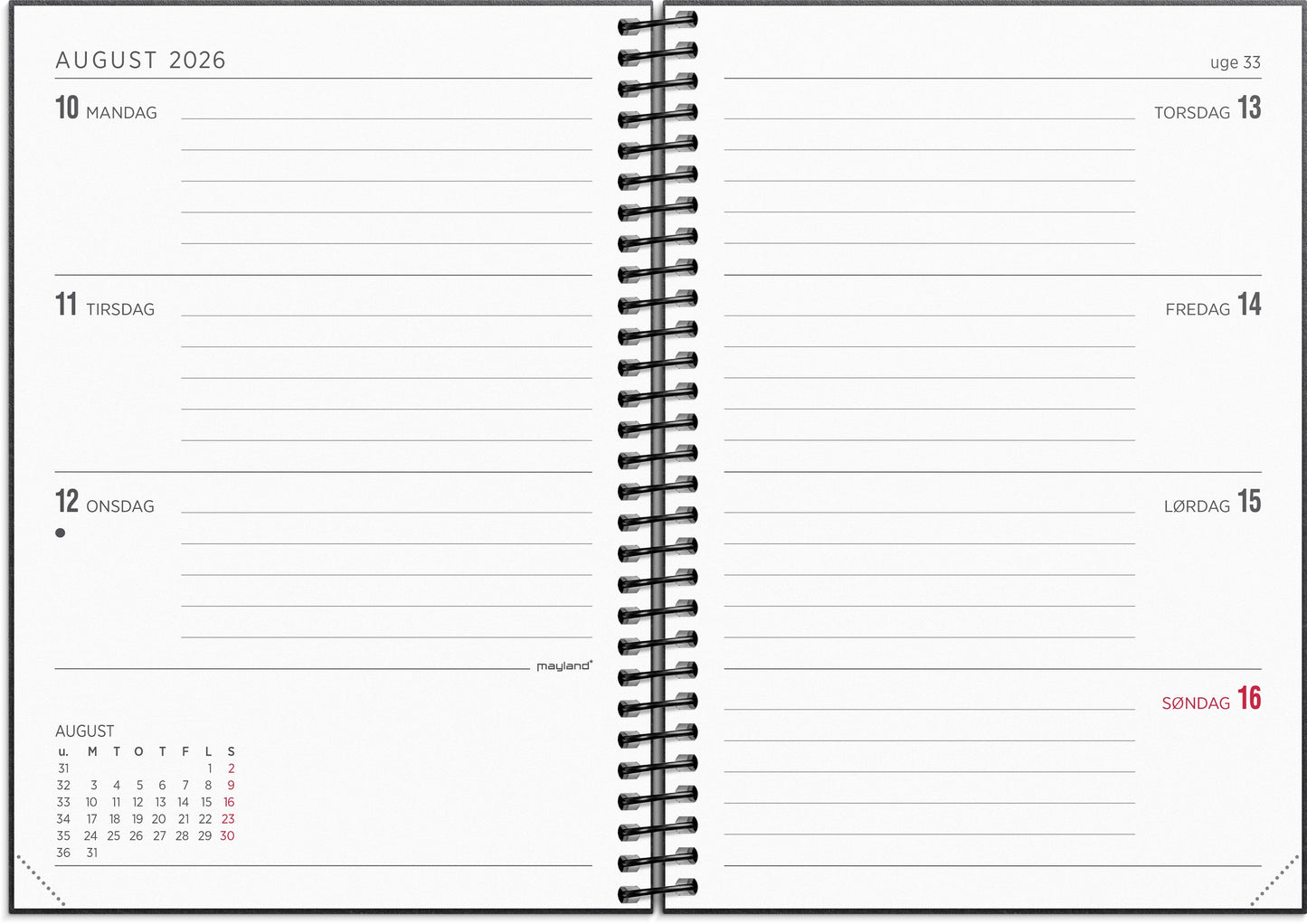 A6 UGEKALENDER TVÆRFORMAT GENB KARTON