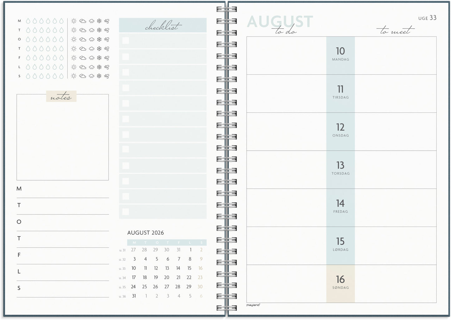 LIFE PLANNER TO DO A5 UGEKALENDER 2026