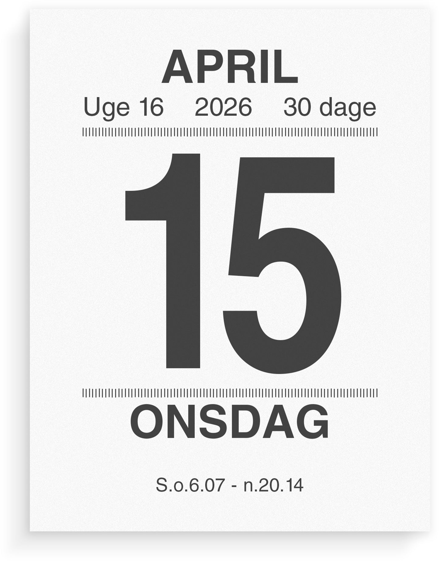 BRODERIKALENDER M/SPLIT OG BAGSIDETEKST 2026