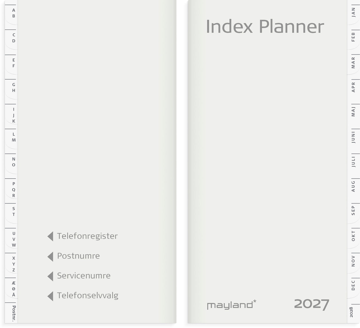 INDEX PLANNER MÅNEDSKALENDER REFILL + TLF.REG. 2027