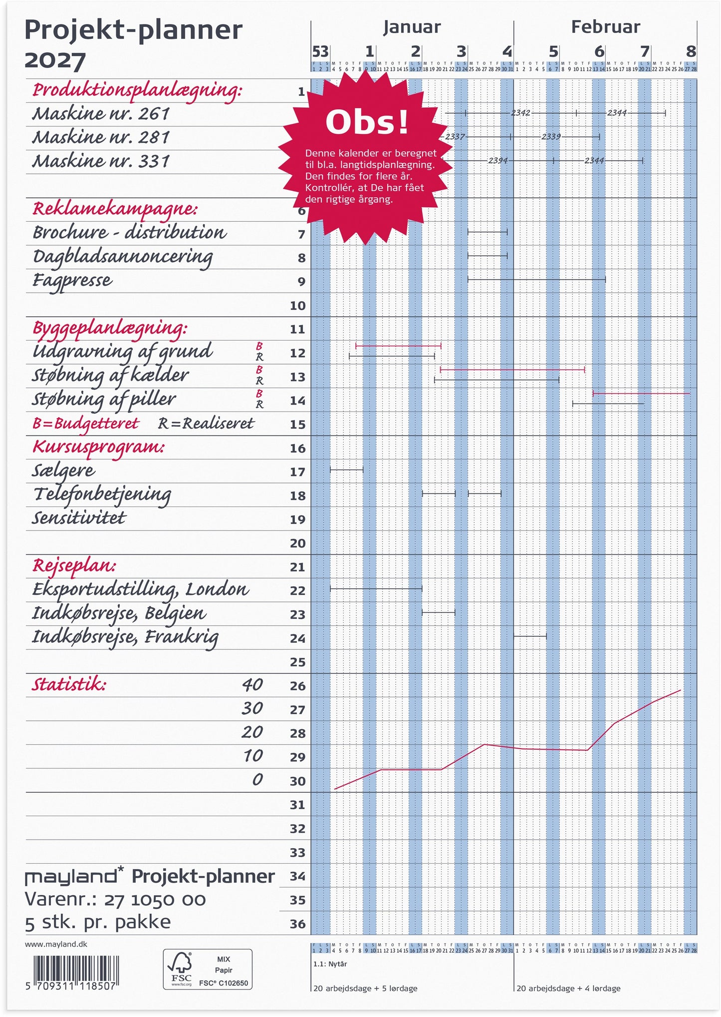 PROJEKT PLANNER BLÅ 2027