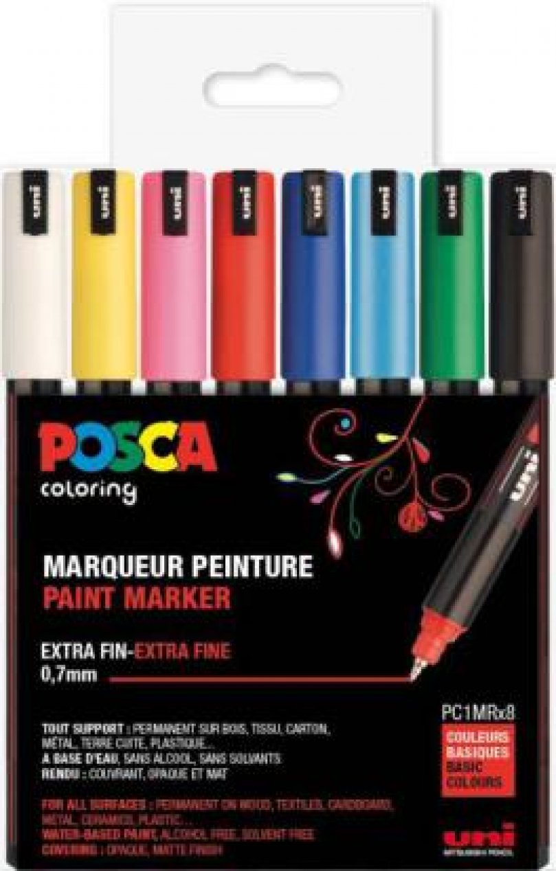 PAINTMARKER UNI POSCA ETUI PC1MRx8