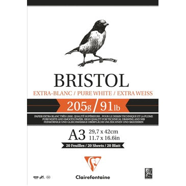 CF BRISTOL BLOK A3 205 GR 20 ARK EKSTRA HVID