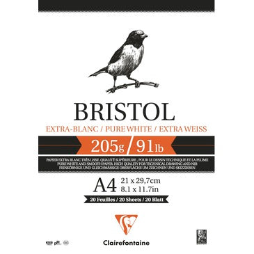 CF BRISTOL BLOK A4 205 G 20 ARK EKSTRA HVID