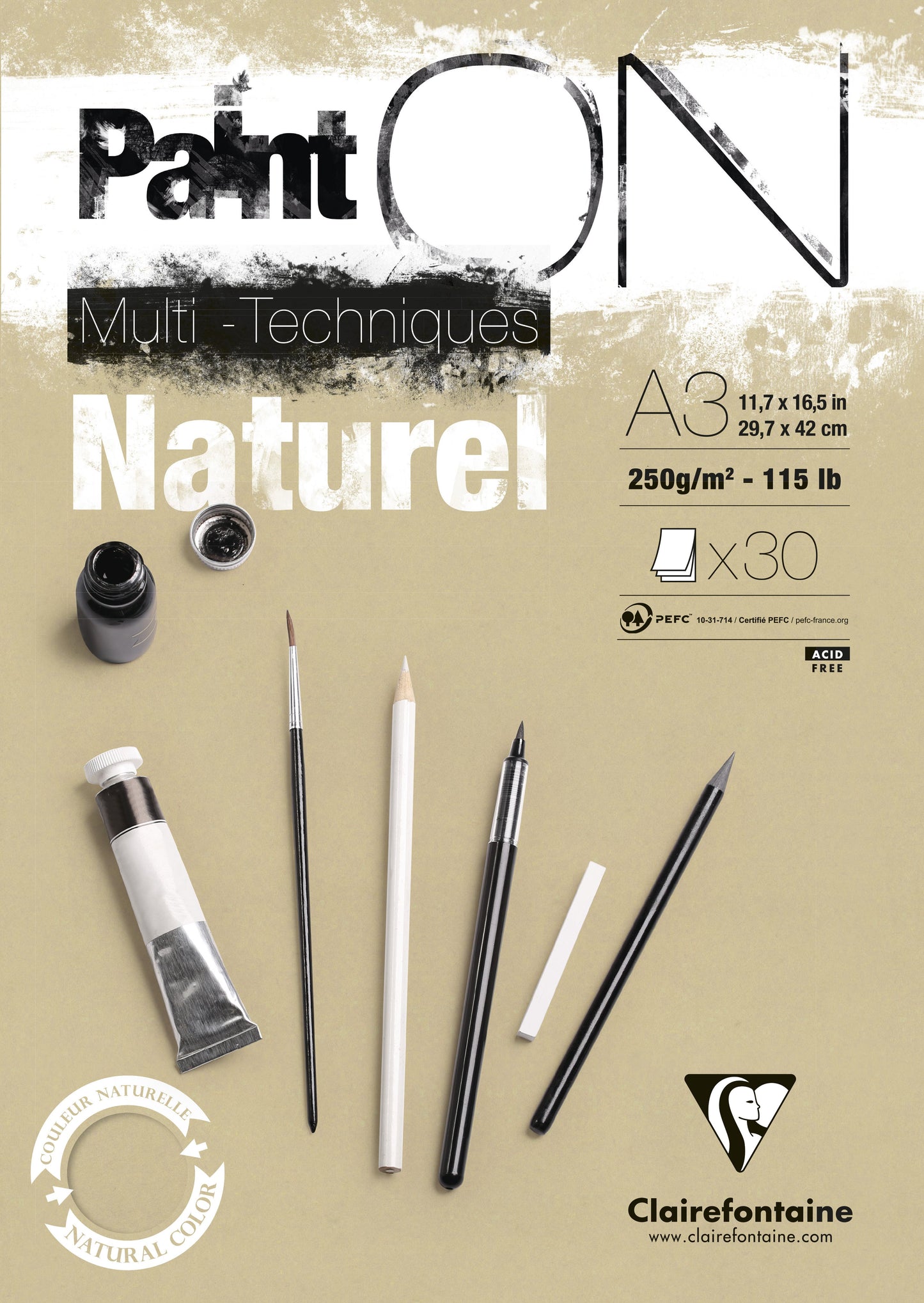 CLAIRFONTAINE NATUREL SKITSEBLOK A3