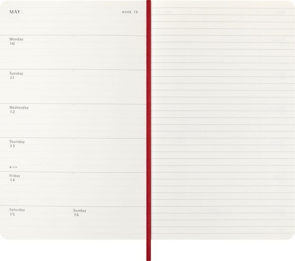 MOLESKINE CLASSIC SOFT 12M WEEK NOTE LARGE RØD 2027