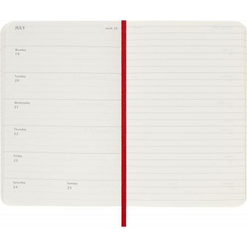 MOLESKINE CLASSIC SOFT 12M WEEK NOTE POCKET RØD 2027