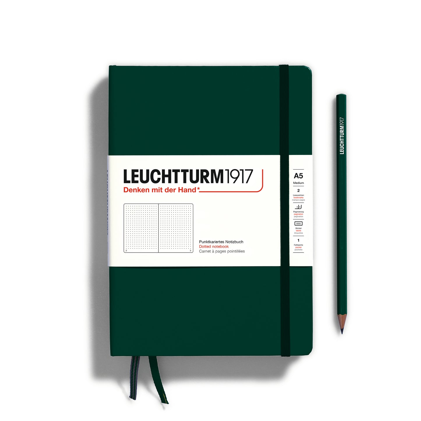 LEUCHTTURM1917 NOTESBOG DOTTET A5 FOREST GREEN
