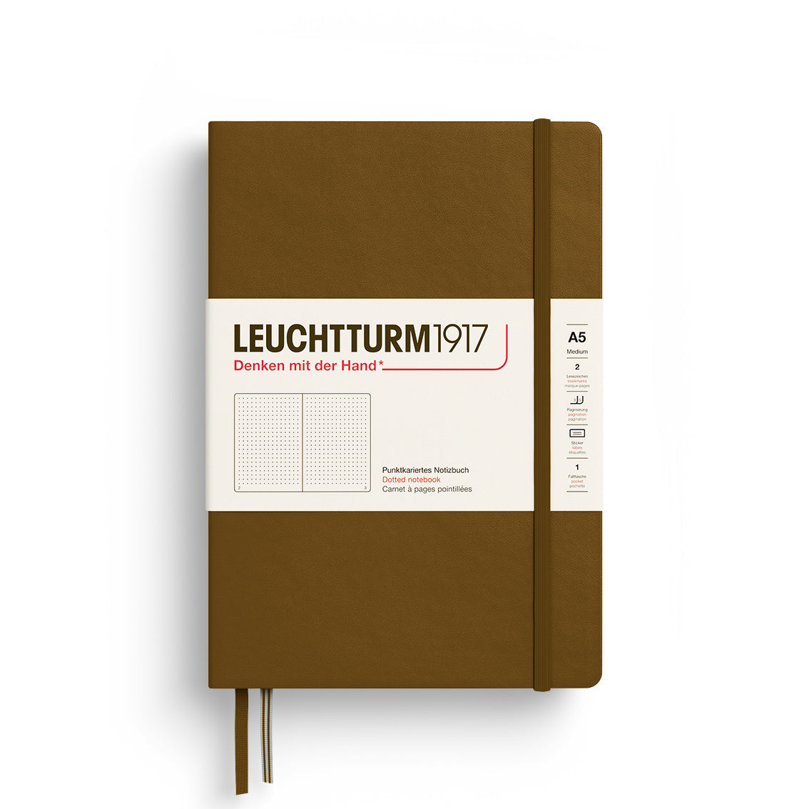LEUCHTTURM1917 NOTEBOG A5 DOTS SPICE BROWN