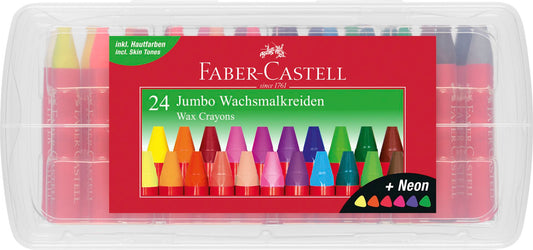 FABER JUMBO WAX CRAYONS BOX 24 STK.