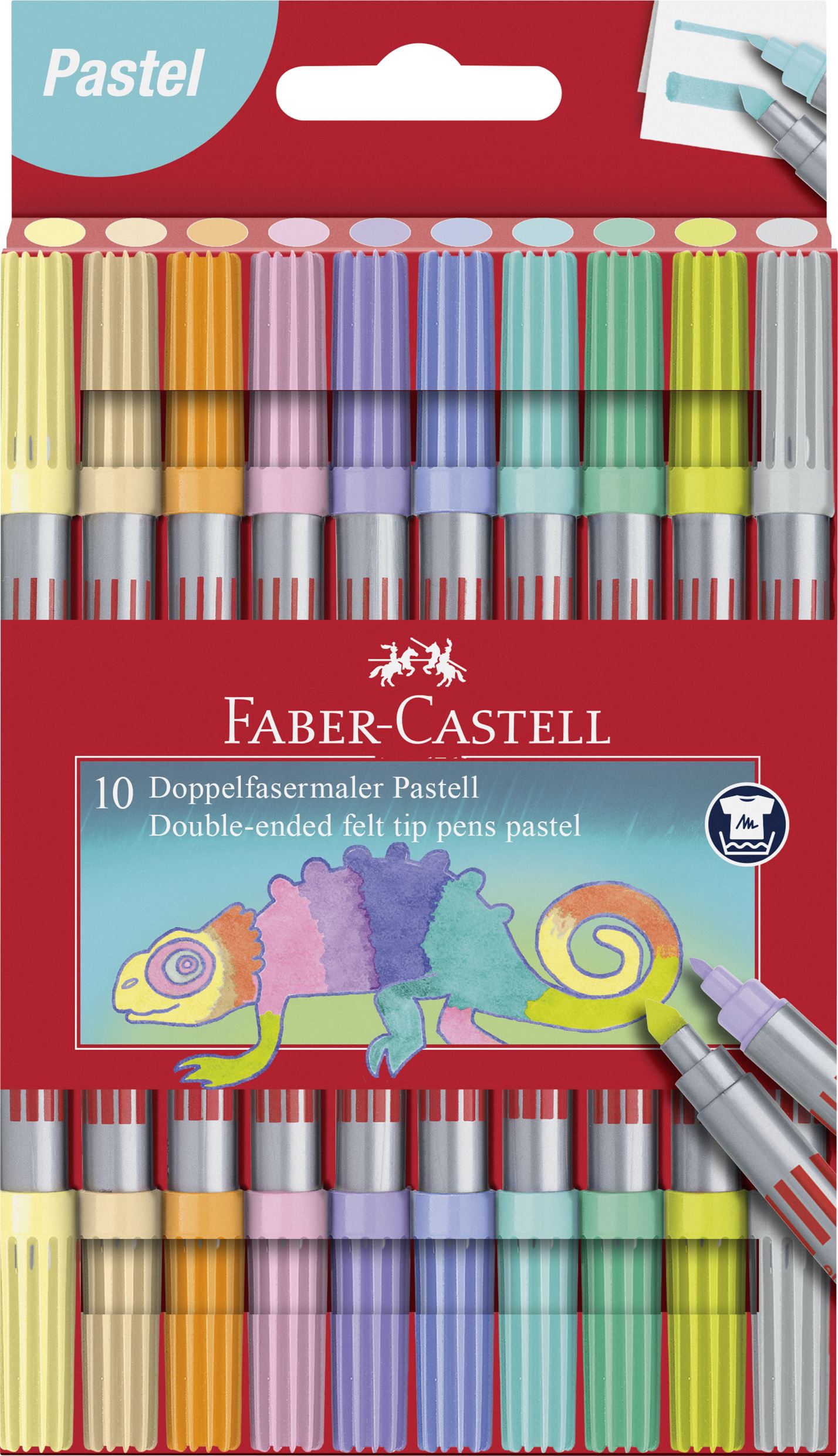 FABER TUSSER DOBBELT TYK/TYND PASTEL 10 STK.