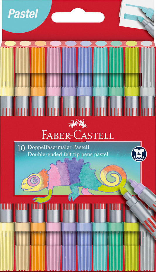 FABER TUSSER DOBBELT TYK/TYND PASTEL 10 STK.