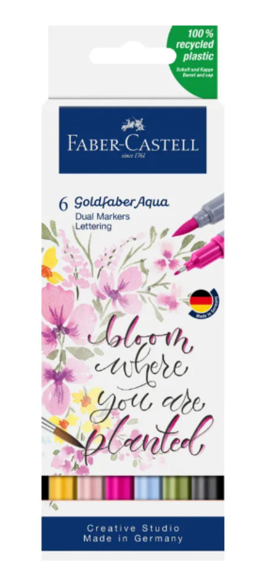 GOLDFABER AQUA DUAL MARKER LETTERING 6 ASS