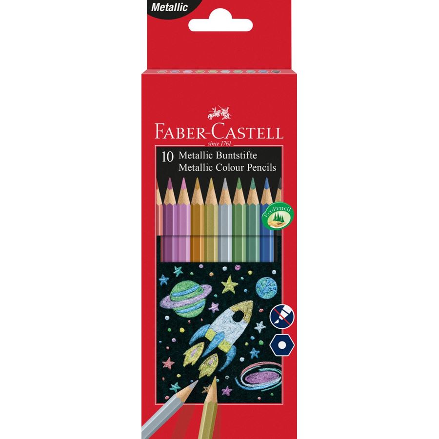 FARVEBLYANT FABER CASTELL METALLIC 10 ASS