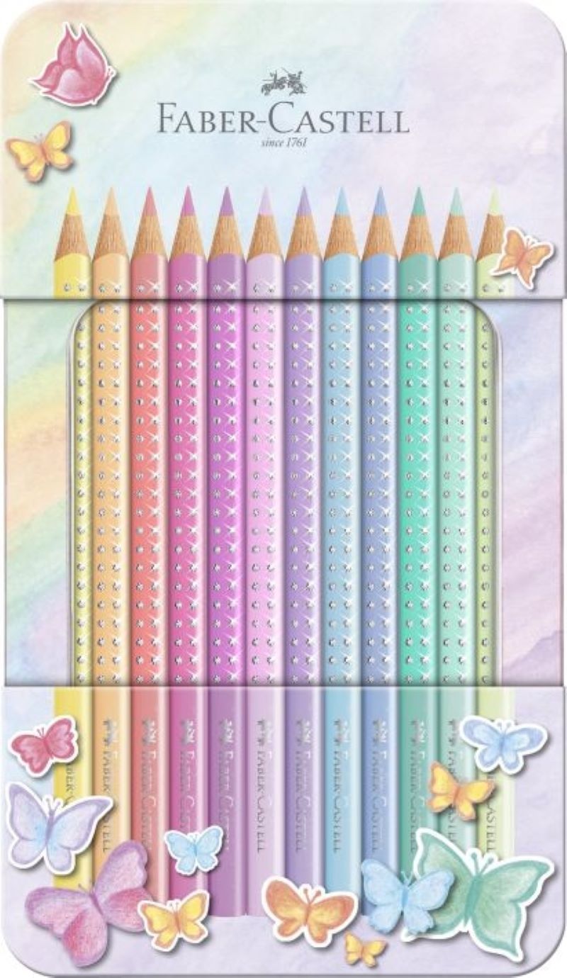 FABER SPARKLE TINÆSKE PASTELFARVER 12 ASS. FARVER