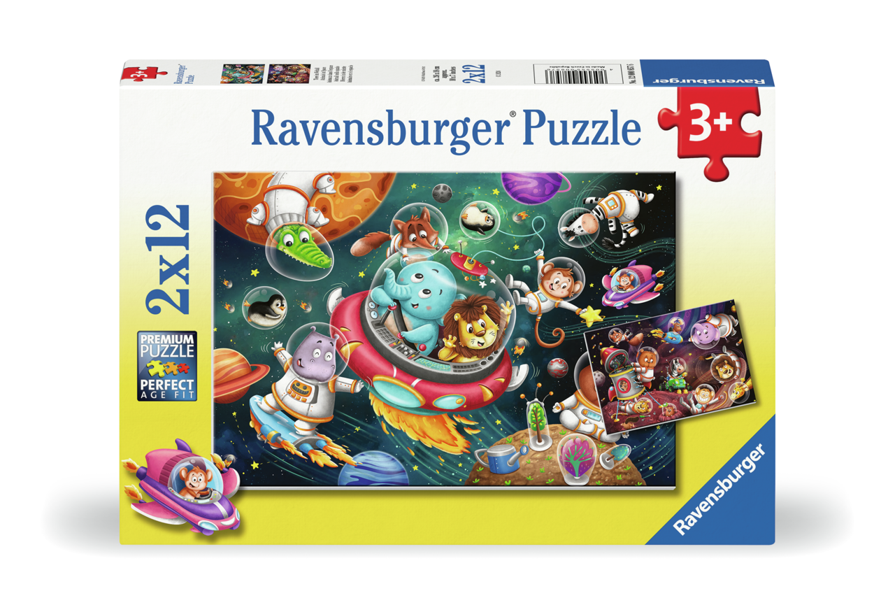 RAVENSBURGER ANIMALS IN SPACE 2X12 BRIKKER