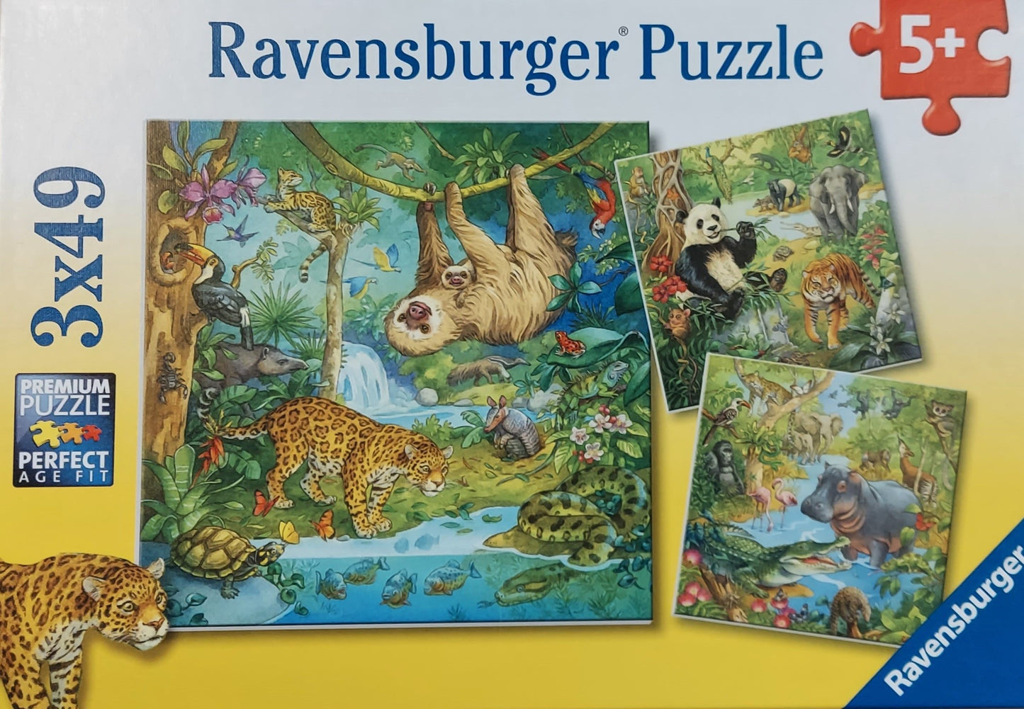 RAVENSBURGER IN THE JUNGLE 3 X 49 BRIKKER
