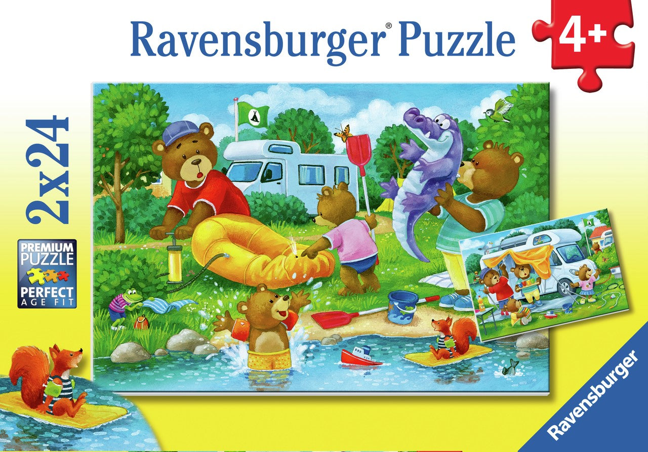 RAVENSBURGER BJØRNE CAMPING 2 X 24 BRIKKER