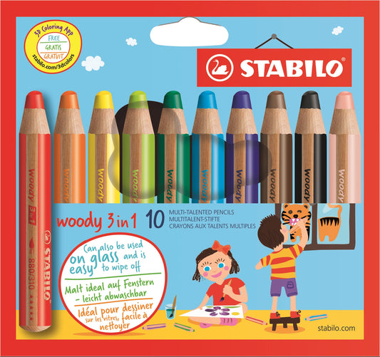 STABILO WOODY SÆT MED 10 STK.