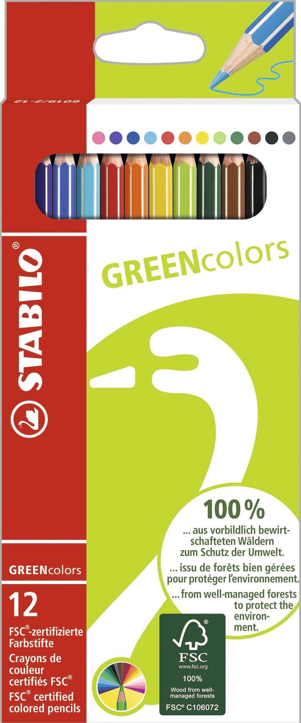 STABILO GREENCOLORS 12. STK.