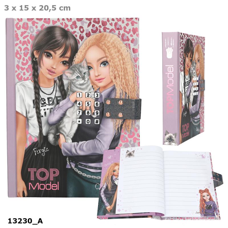 TOPMODEL DAGBOG M/KODE OG MUSIK REBEL KITTY