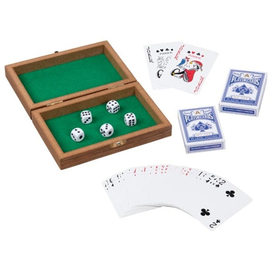 GOKI PLAYING CARD BOX M/ 5 TERNINGER OG 2 SÆT KORT
