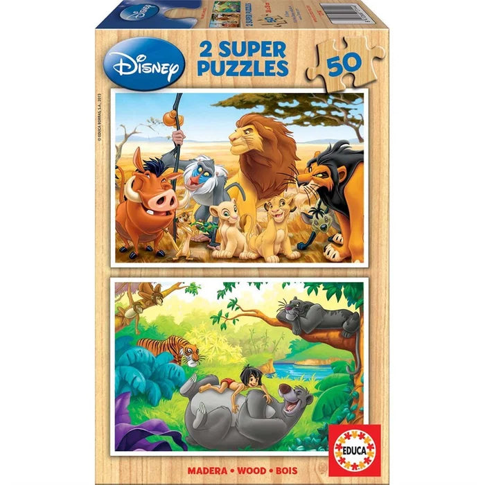 EDUCA 2X50 DISNEY ANIMALS WOODEN