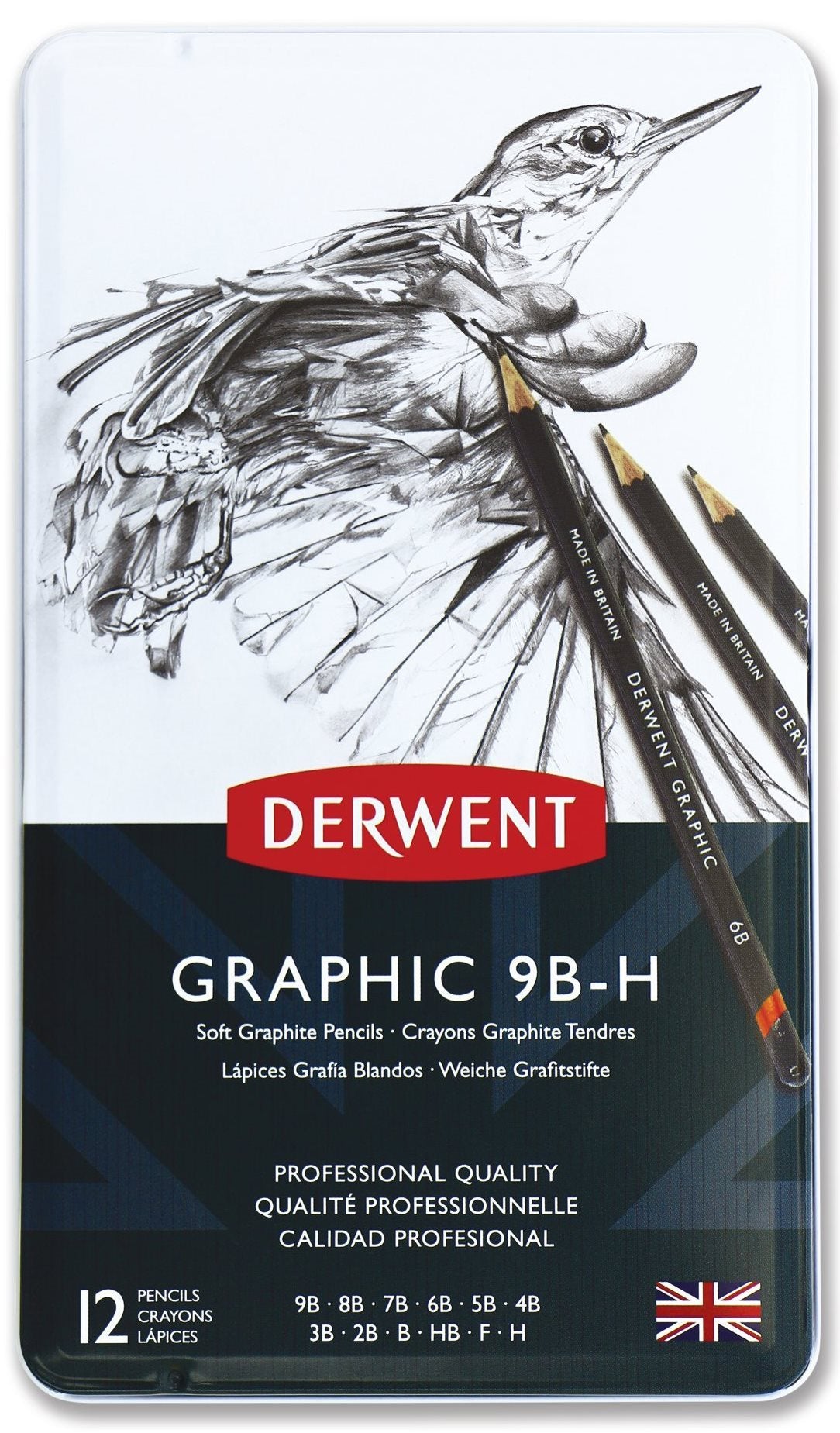 DERWENT 12 STK. BLYANTER 9B-H