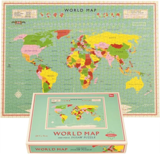WORLD MAP REX LONDON 1000 BRIKKER