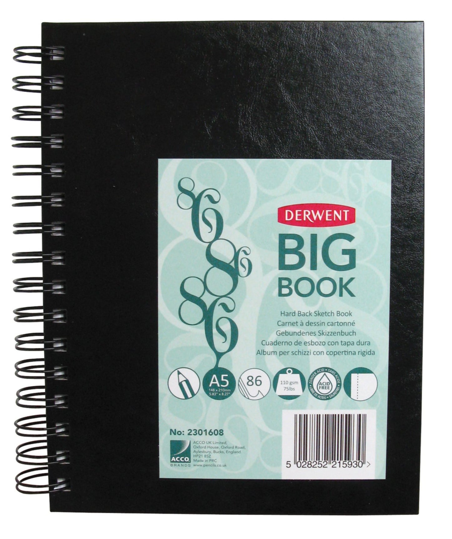 DERWENT SKITSEBOG BIGBOOK WIRE-O A5