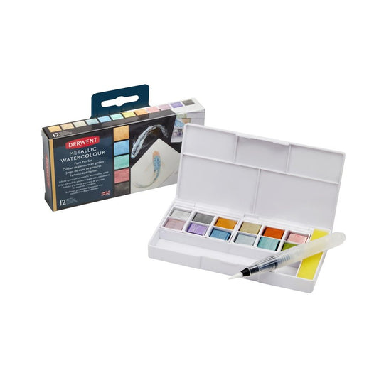DERWENT METALLIC 12 PAN SET