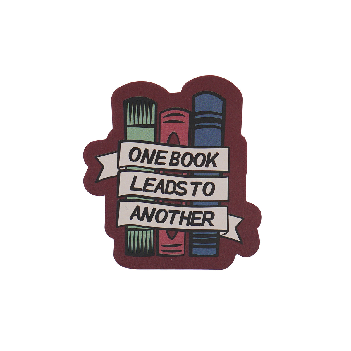 VINYL STICKER -ONE BOOK LEADS TO.....