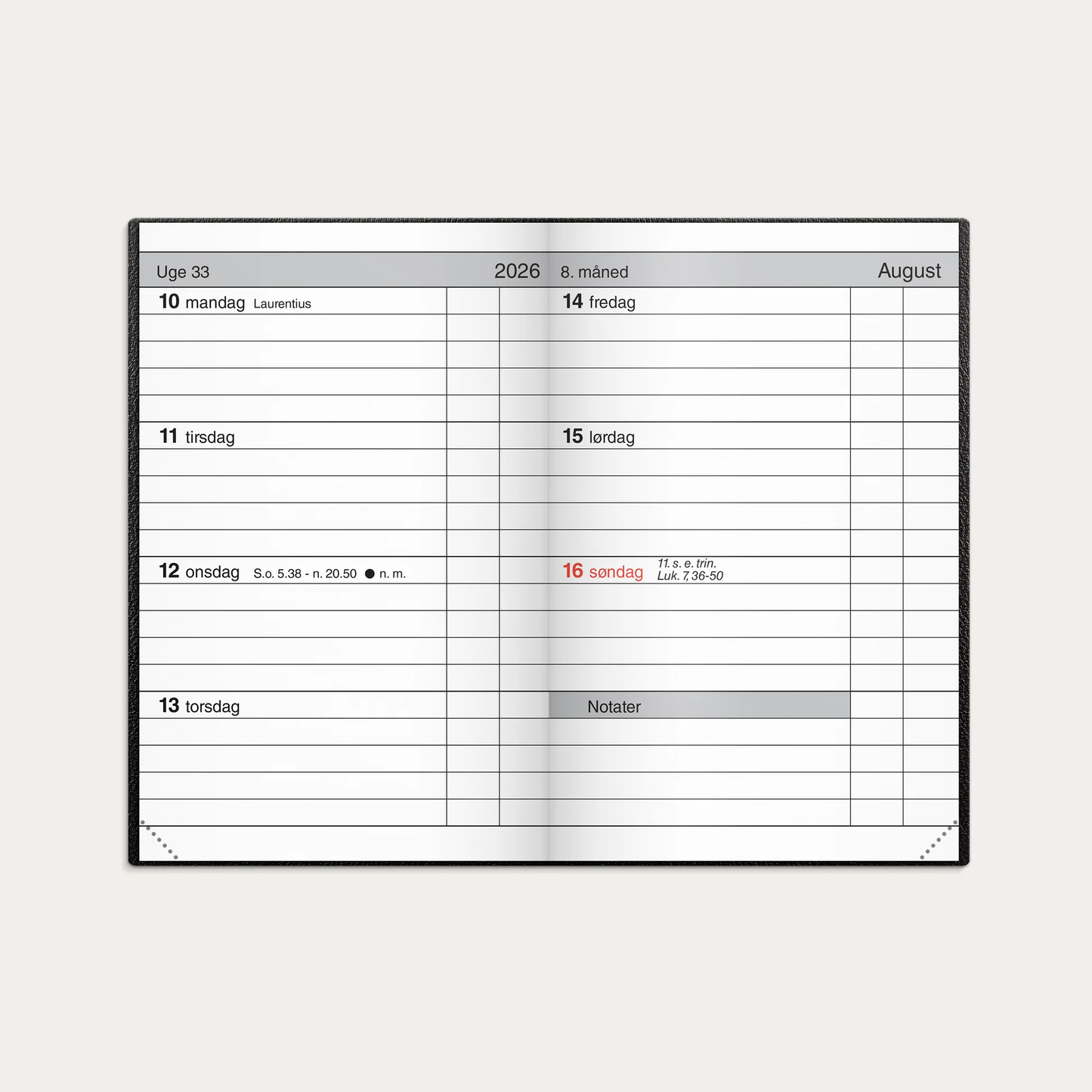 LOMMEKALENDER 2026 KUNSTSKIND SORT