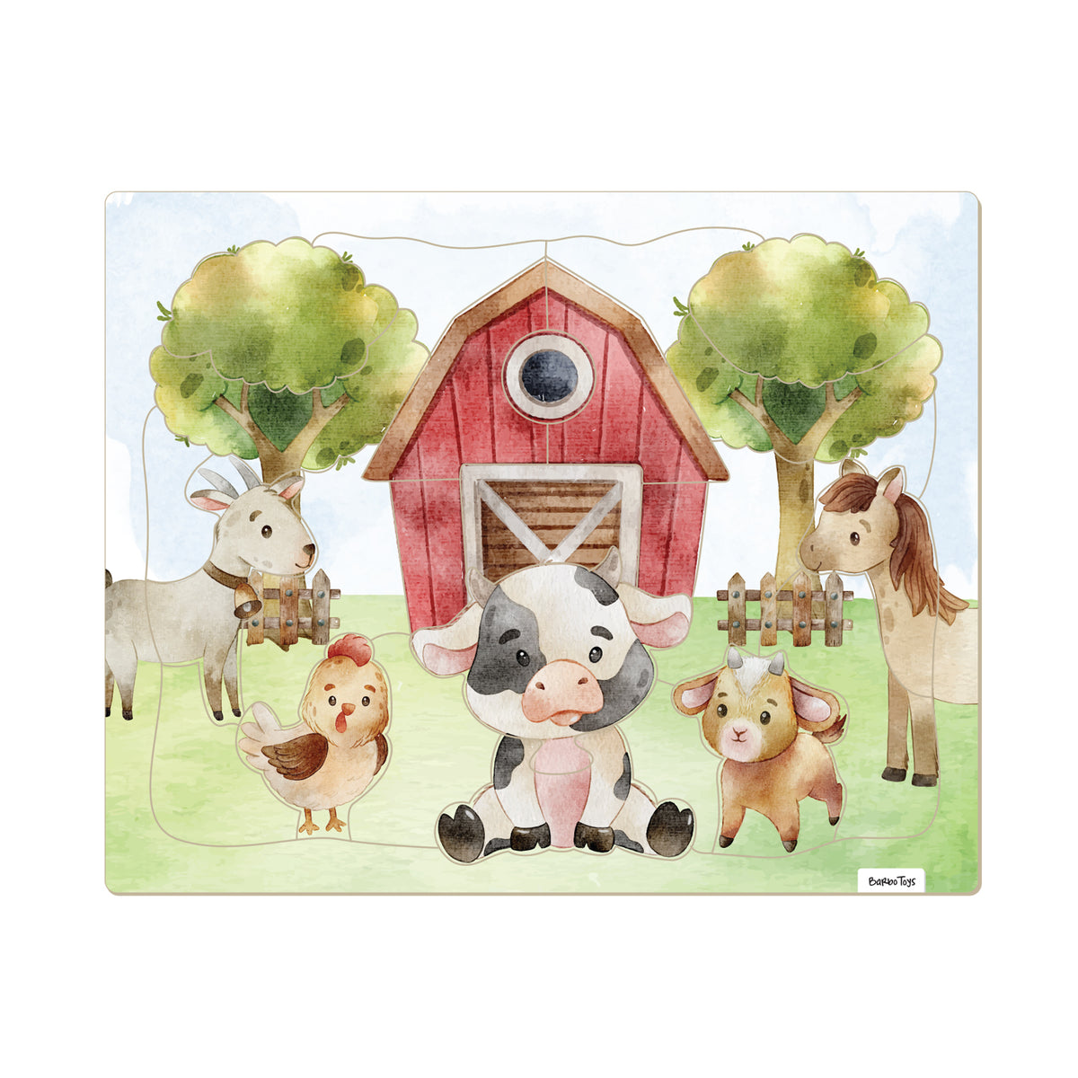 BONDEGÅRD - INDRAMMET PAP PUSLESPIL - 26 BRIKKER