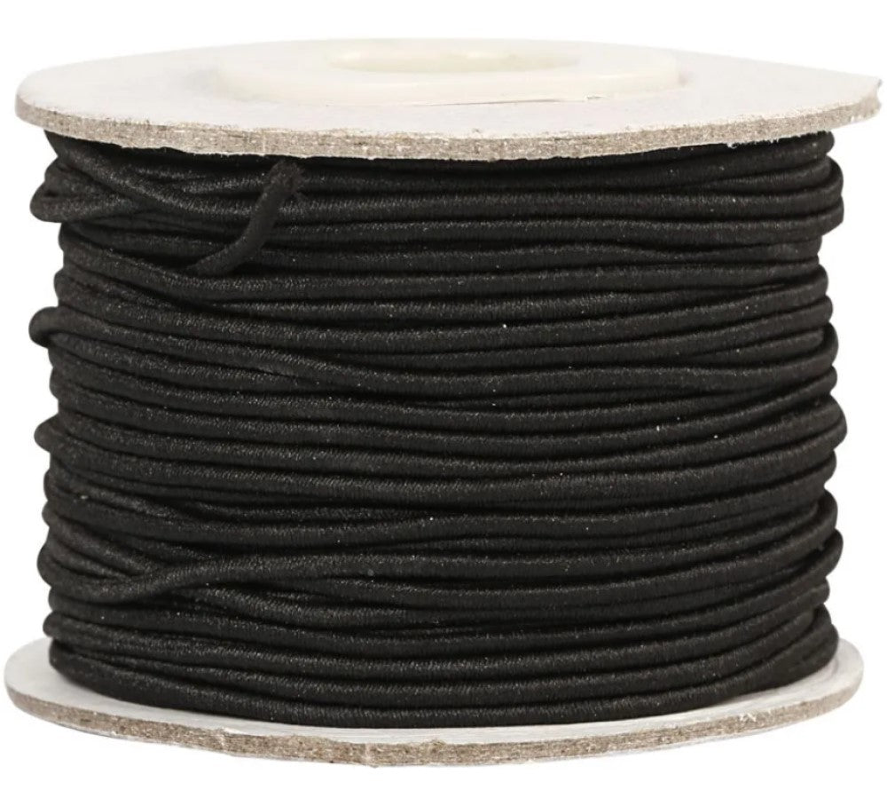 ELASTIKSNOR SORT 1MM/25M