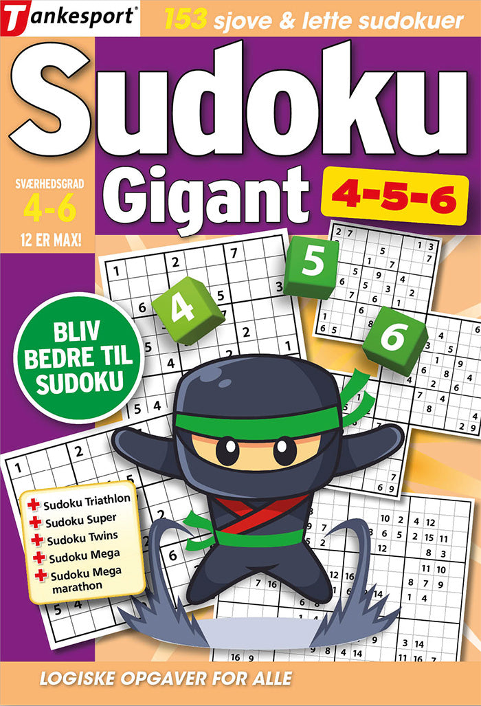 SUDOKU GIGANT SVÆRHEDSGRAD 4,5,6