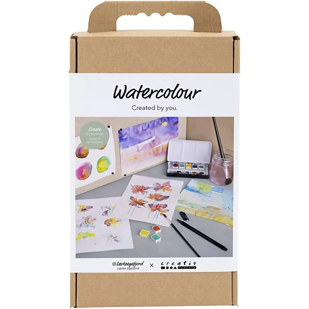 WATERCOLOUR DIY KIT AKVAREL 12 PAINTINGS