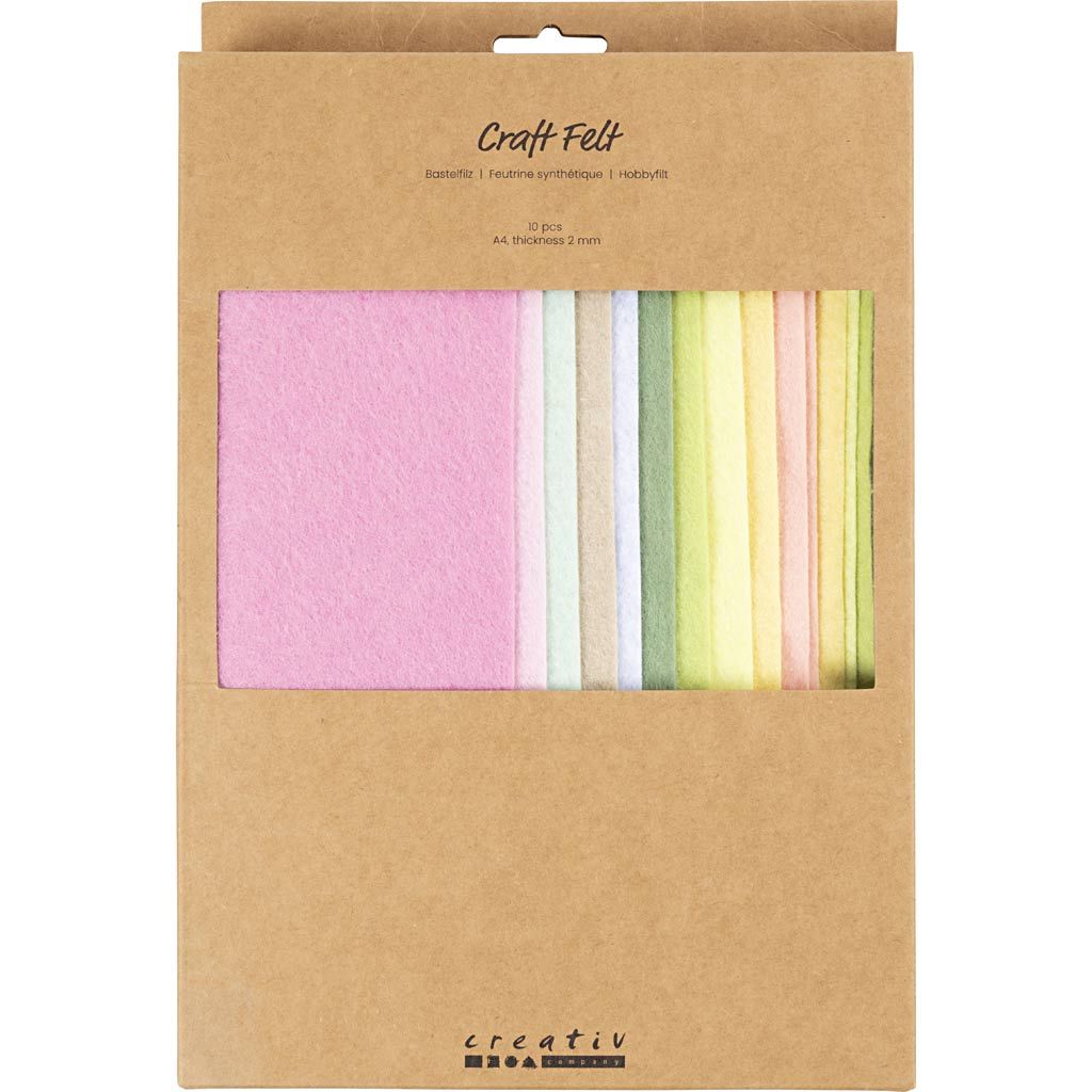 HOBBYFILT 10 STK. A4 PASTELFARVER