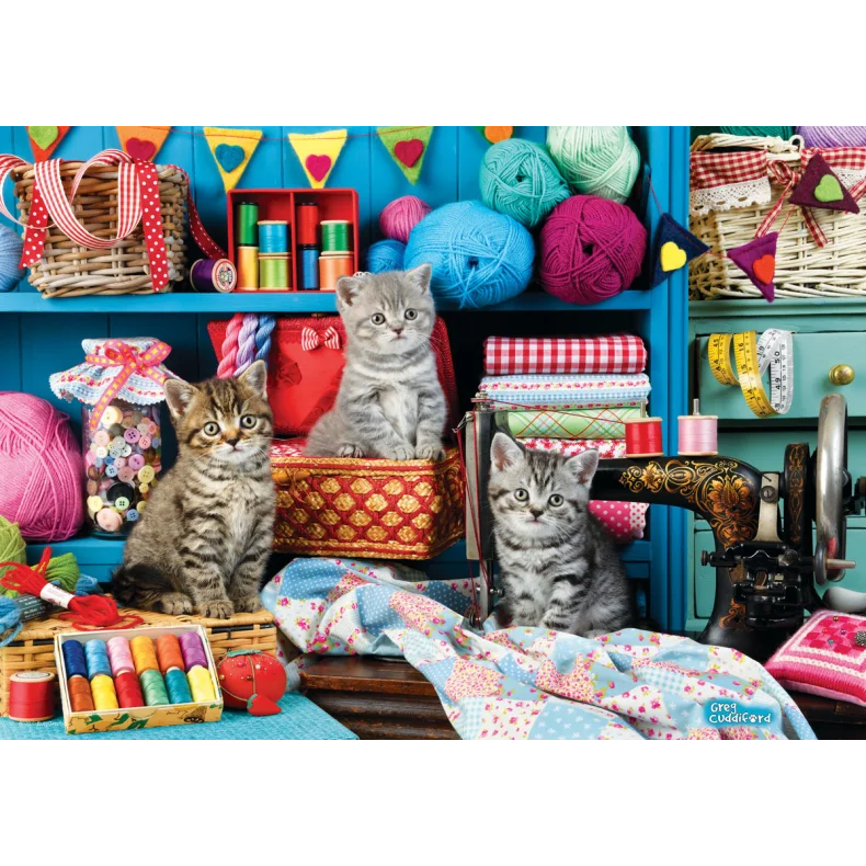 DEMENSPUSLESPIL 48 BRIKKER SEWING ROOM KITTENS