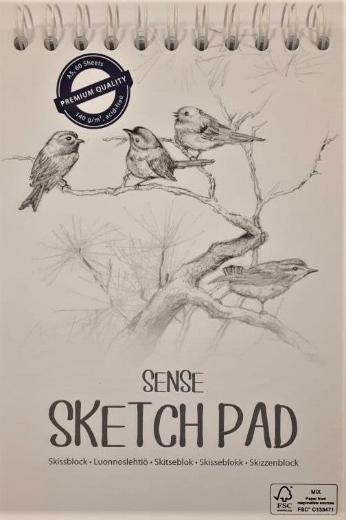 SENSE SKETCH PAD A5 M/SPIRAL 140 GR. 60 ARK (BLOK)