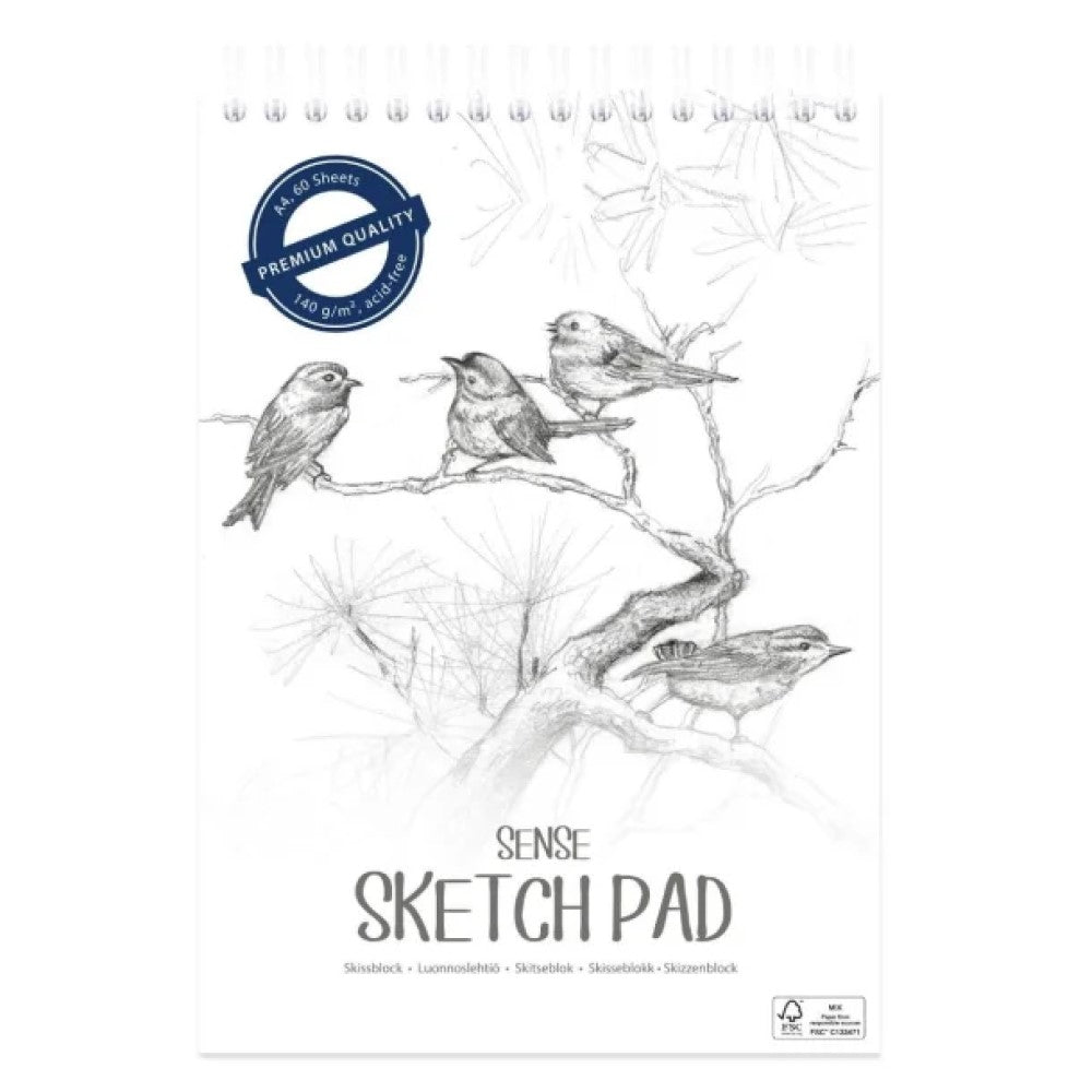 SENSE SKETCH PAD A4 M/SPIRAL 140 GR. 60 ARK (BLOK)