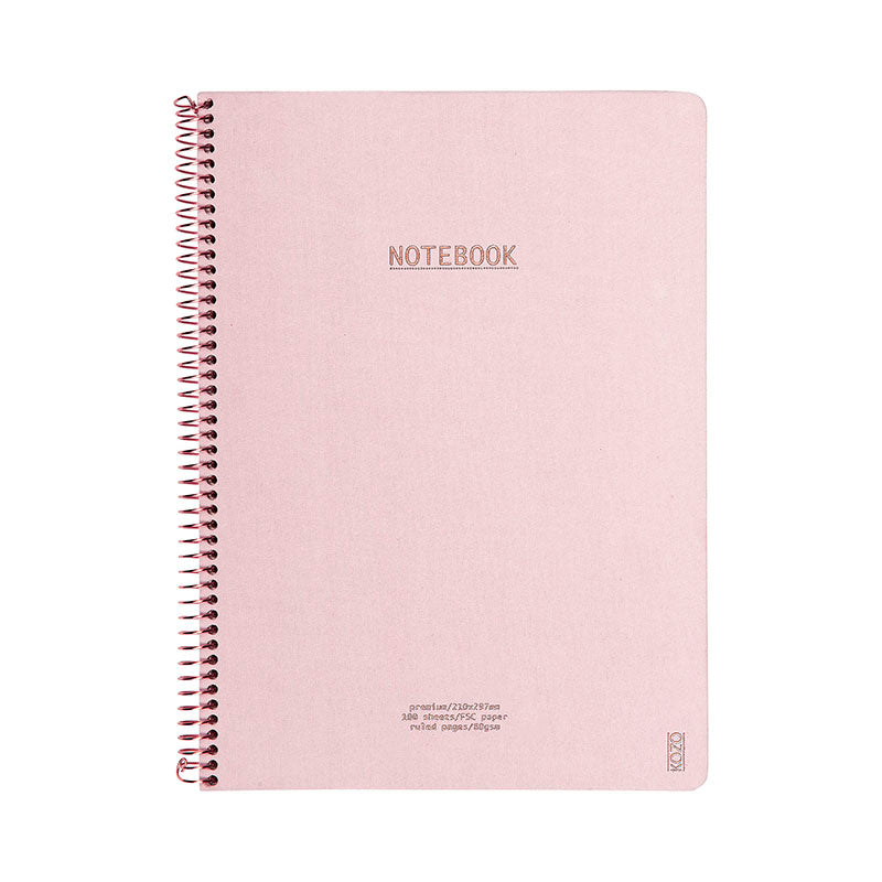 KOZO NOTEBOOK PREMIUM A4 LYSERØD