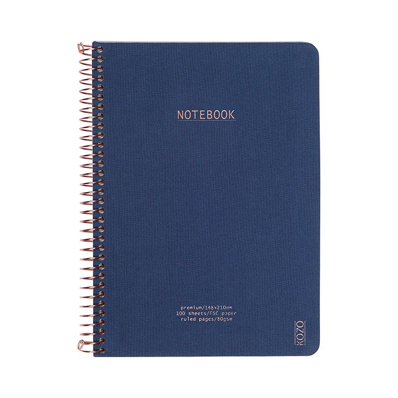 NOTESBOG KOZO PREMIUM A5 MØRKEBLÅ LINJERET